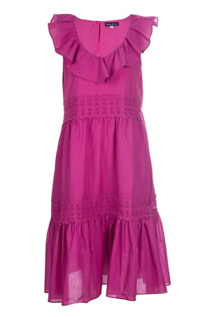 100% Cotton Voile Dress | MAGENTA | 6423A1