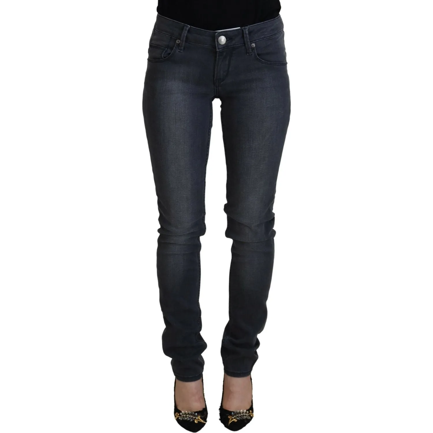 Acht Chic Gray Low Waist Skinny Jeans