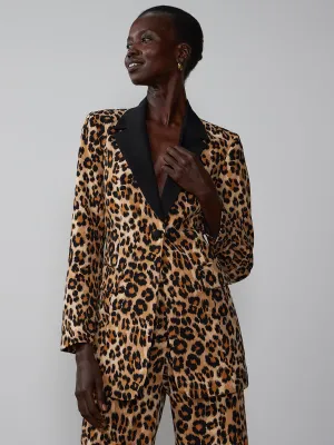 Animal Print Single Breasted Blazer