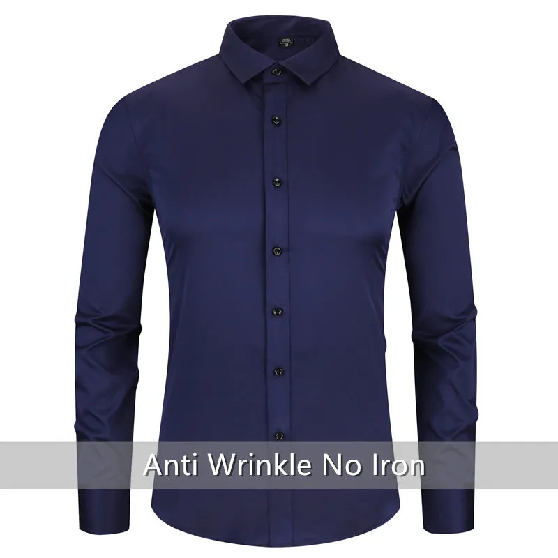 Anti-Wrinkle Men's Long Sleeve Business Shirt