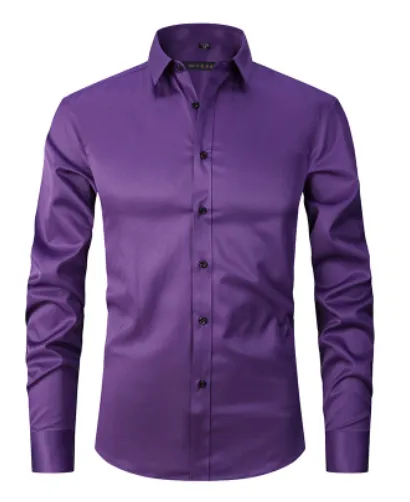 Anti-Wrinkle Men's Long Sleeve Business Shirt