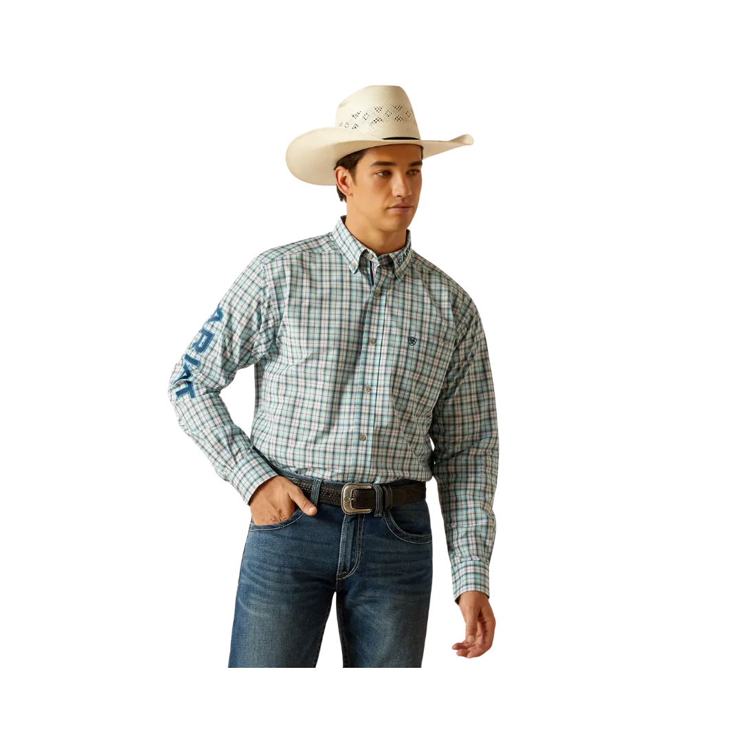 Ariat Men's Pro Series Team Lawrence Classic Fit Aqua Big Shirt