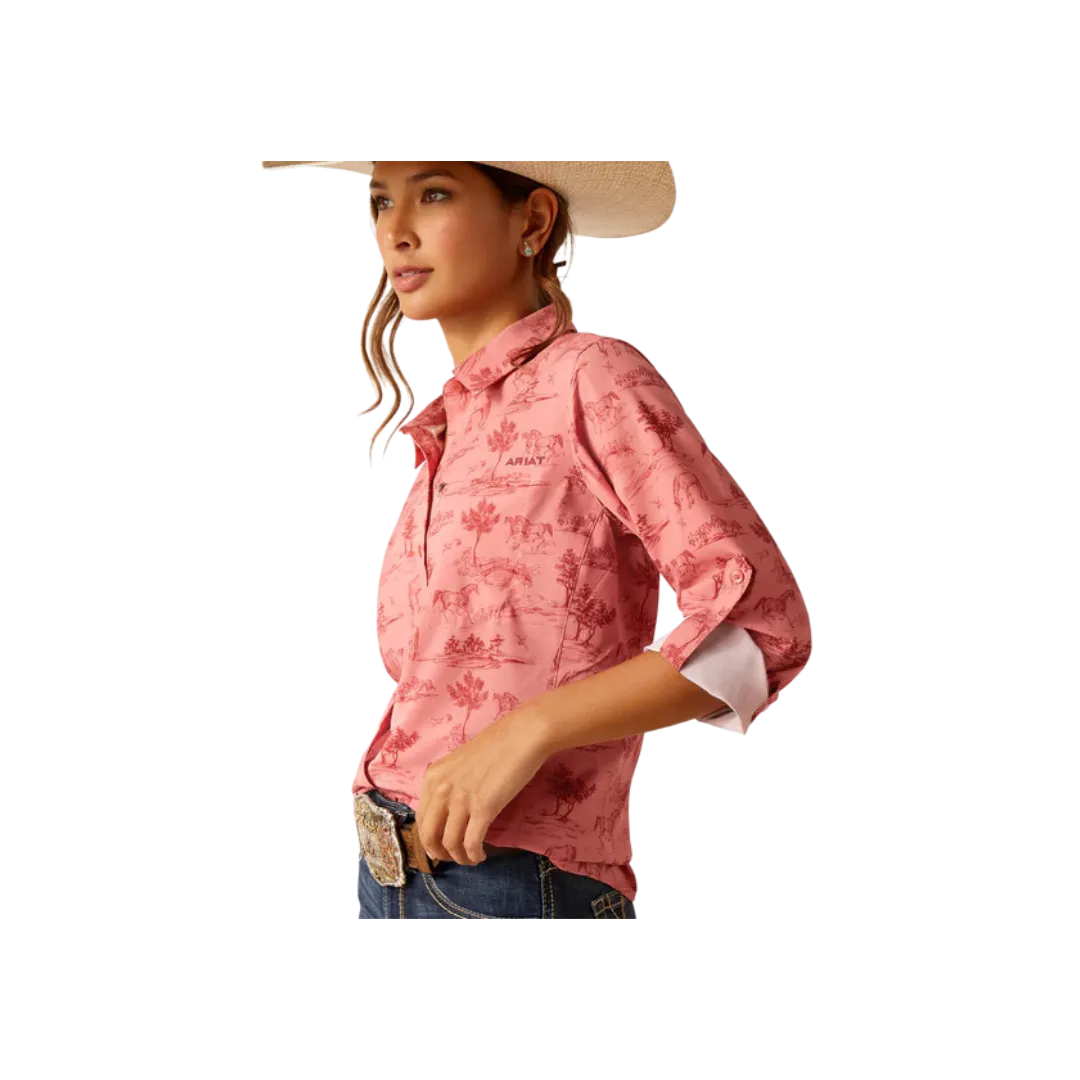 Ariat Women's Venttek Stretch Toile Faded Rose Pink Shirt