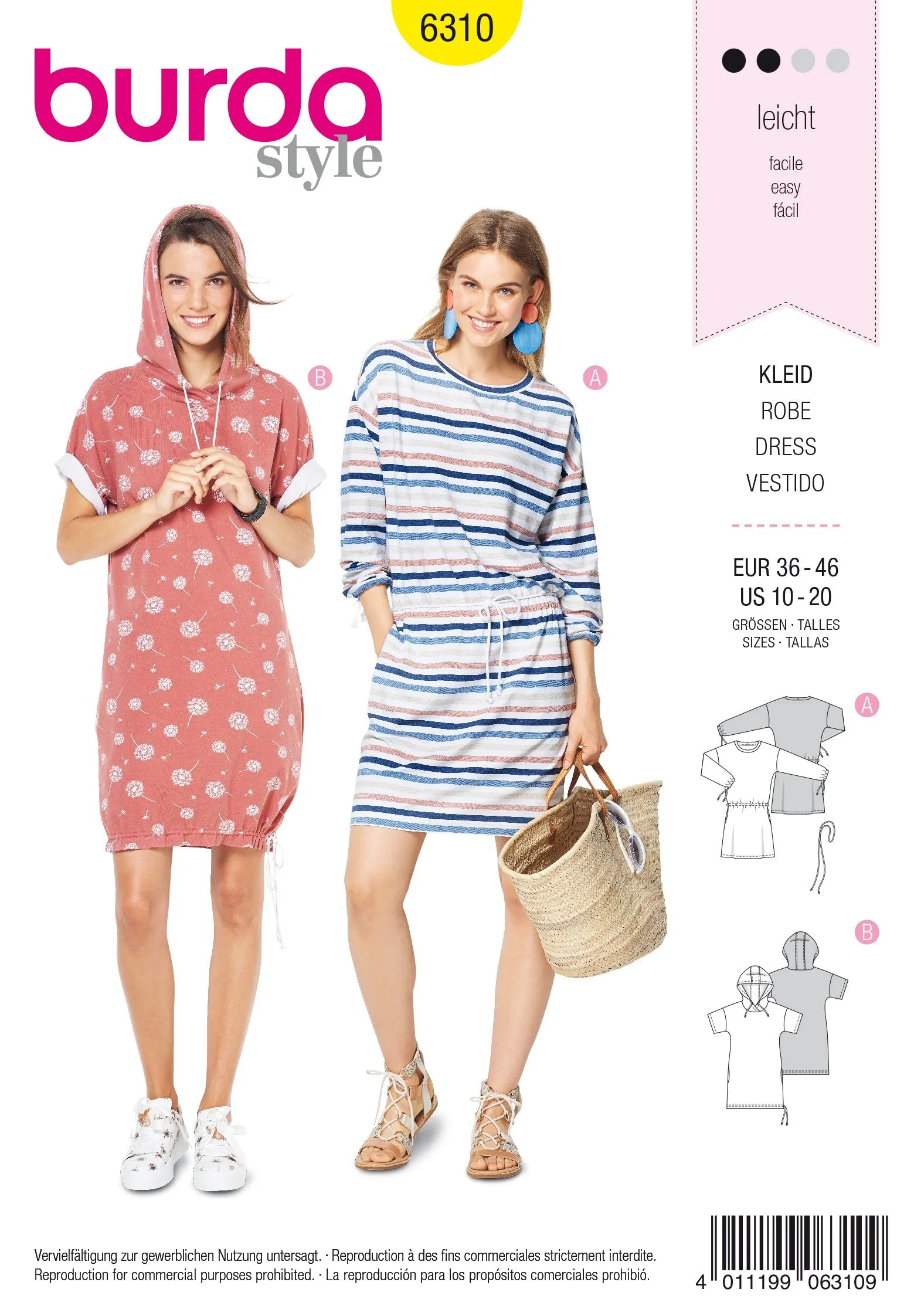 BD6310 Misses' shirt dress sewing pattern