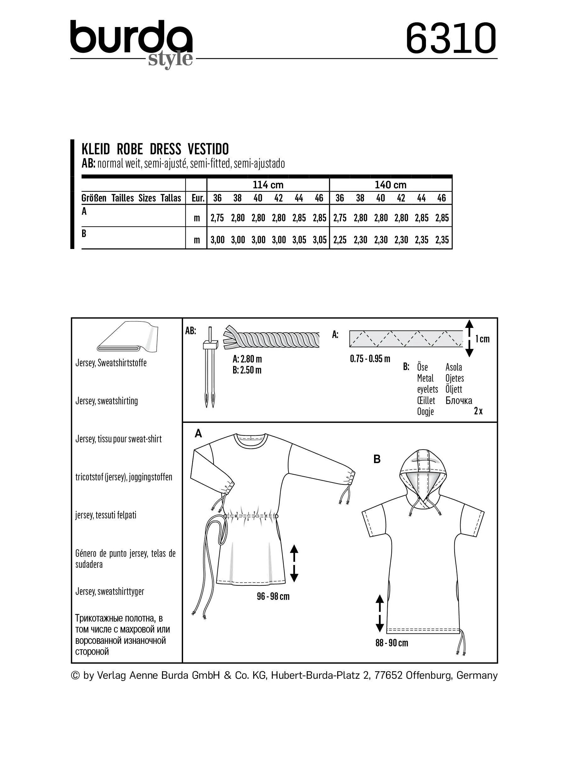 BD6310 Misses' shirt dress sewing pattern