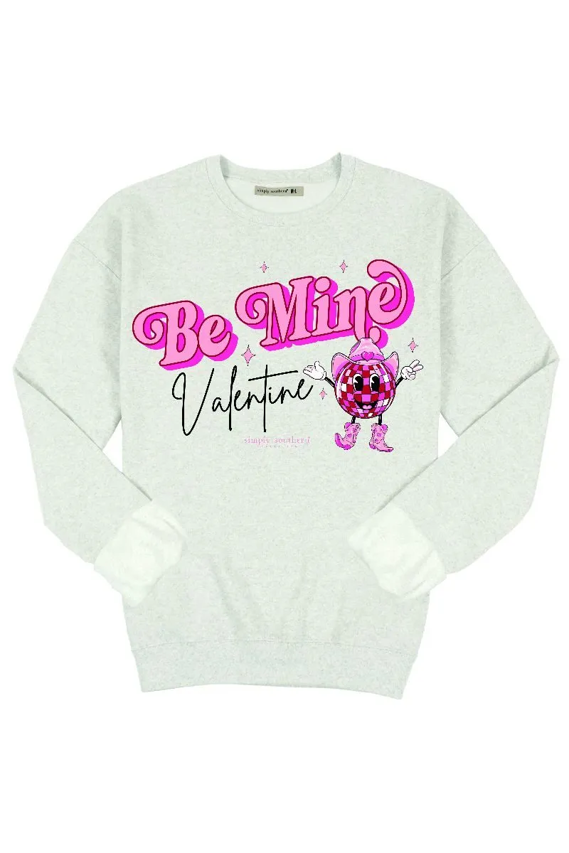 'Be Mine Valentine' Disco Ball Crewneck Pullover by Simply Southern