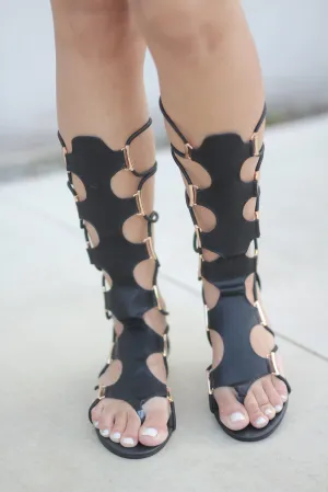 Black Gladiator Sandals