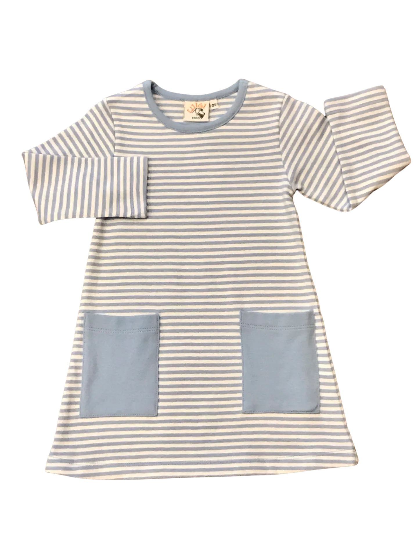 Blue Stripe A-Line Pocket Dress