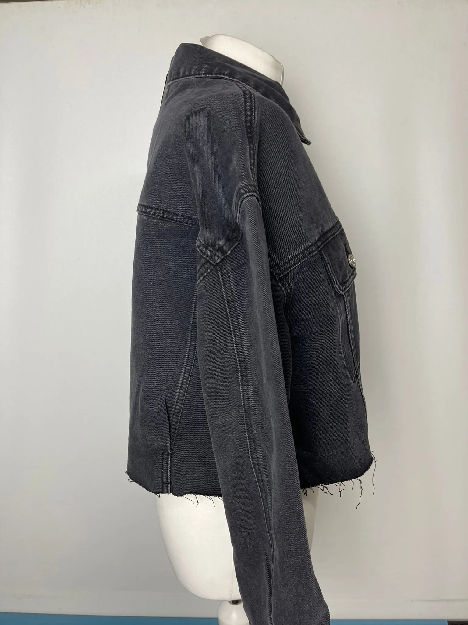 BNWT Missguided Black Denim Jacket Size 6