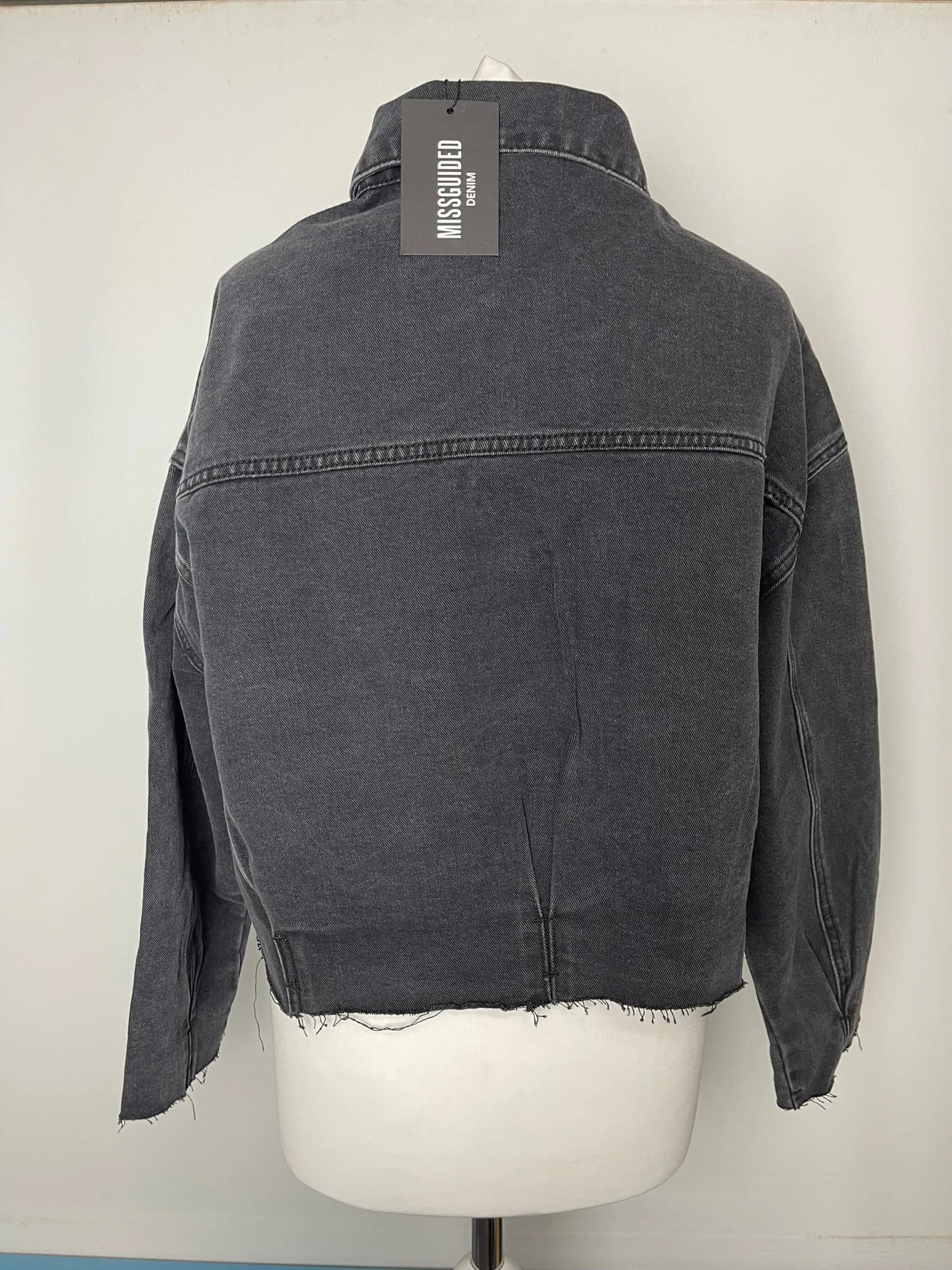 BNWT Missguided Black Denim Jacket Size 6