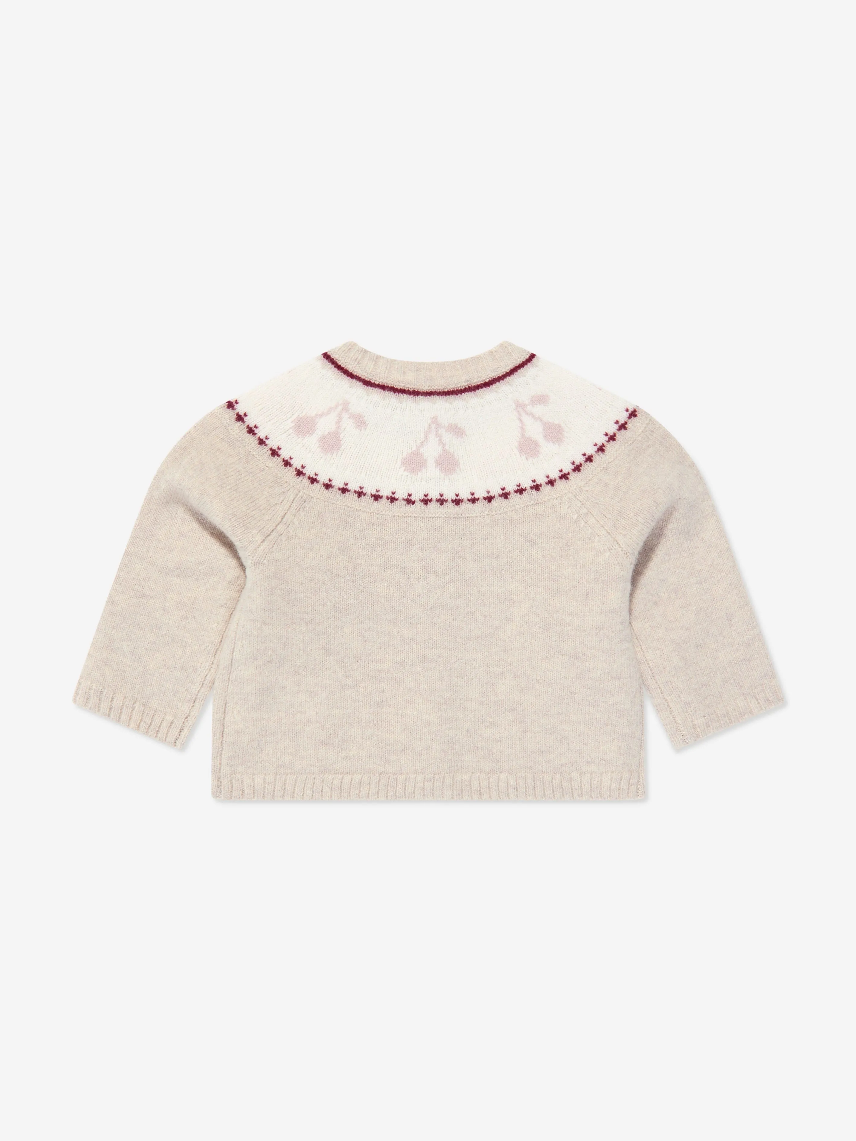 Bonpoint Baby Girls Tatiana Wool Cardigan in Beige