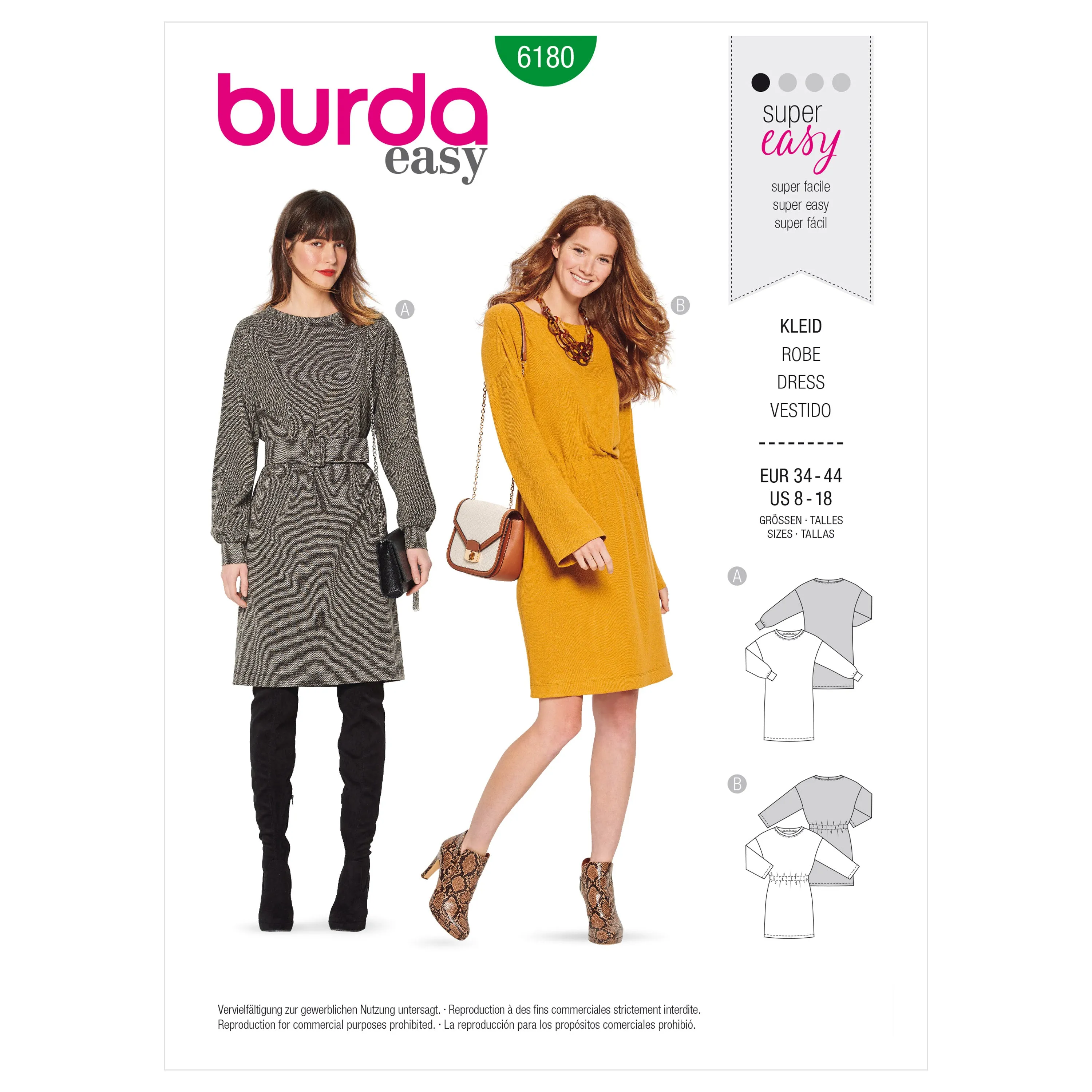 Burda Pattern 6180 Misses' Shirtdress – Overcut shoulders