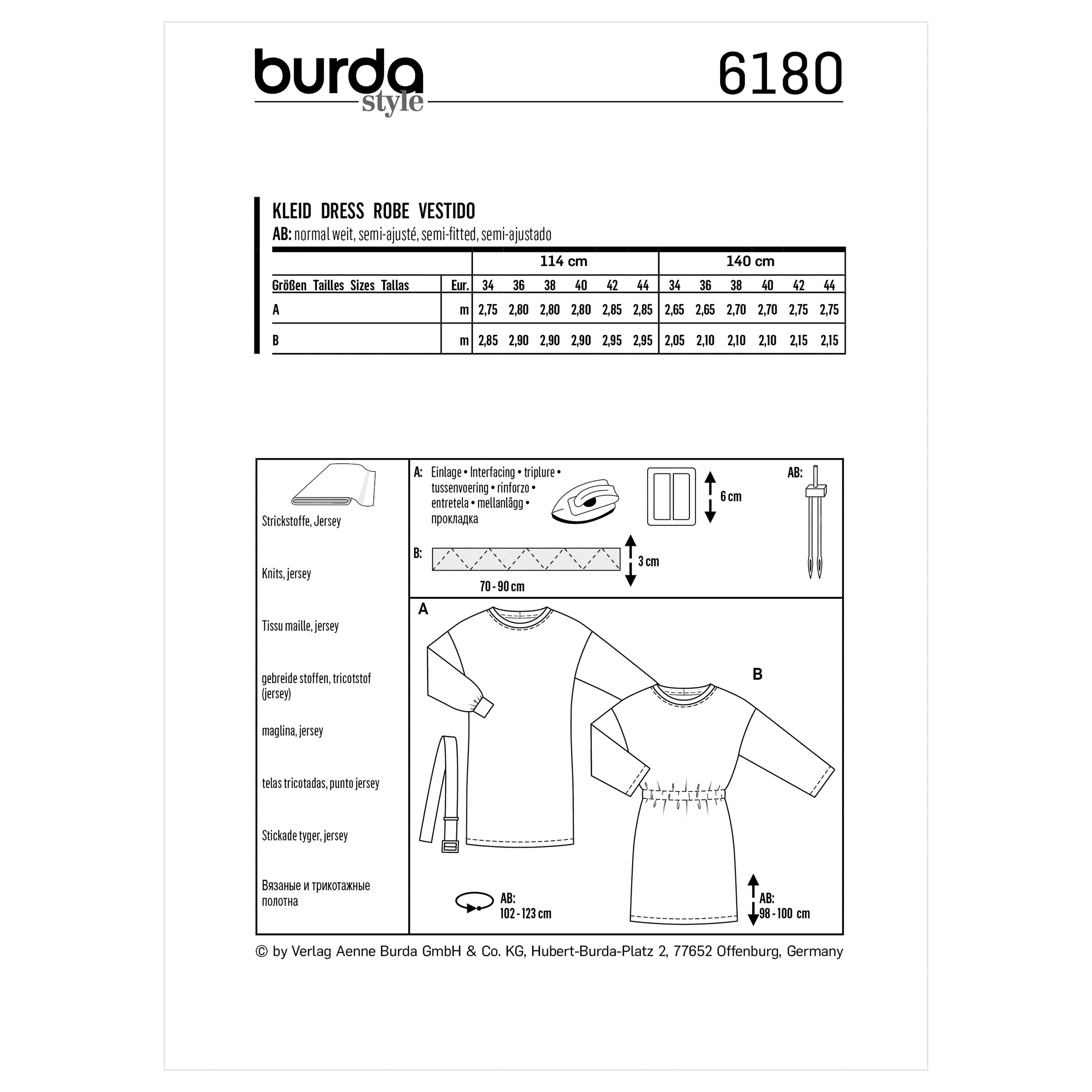 Burda Pattern 6180 Misses' Shirtdress – Overcut shoulders