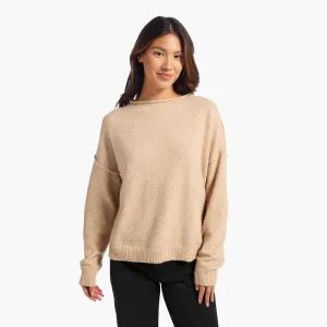 Cozy Knit Mock Neck Sweater | Heather Oat