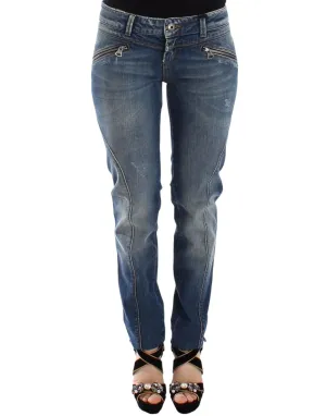 Ermanno Scervino Chic Slim-Fit Blue Denim Jeans