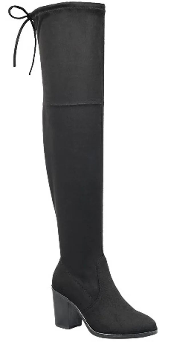 Forever Link Women's Stacked Chunky Block Heel Over The Knee Boot