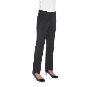 Genoa Ladies Trousers Charcoal Pinstripe