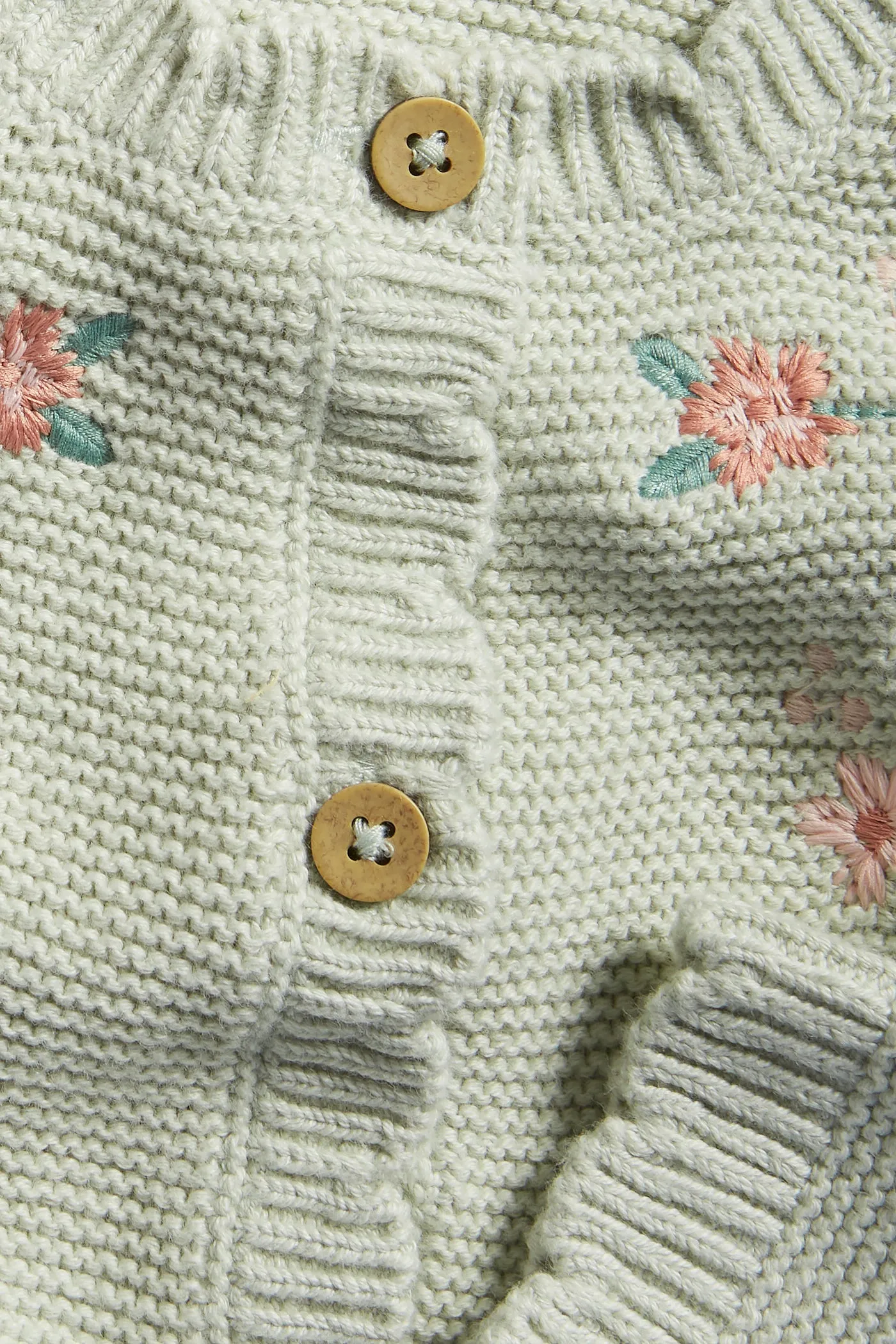 Kids' green embroidered cardigan