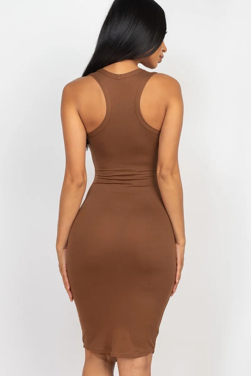 Knee Length V-Neck Tank Dress