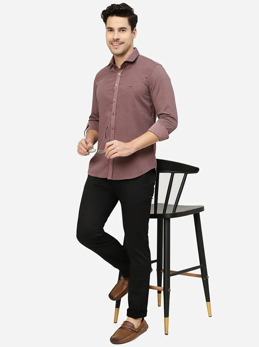 Light Purple Solid Slim Fit Party Wear Shirt | JB Studio