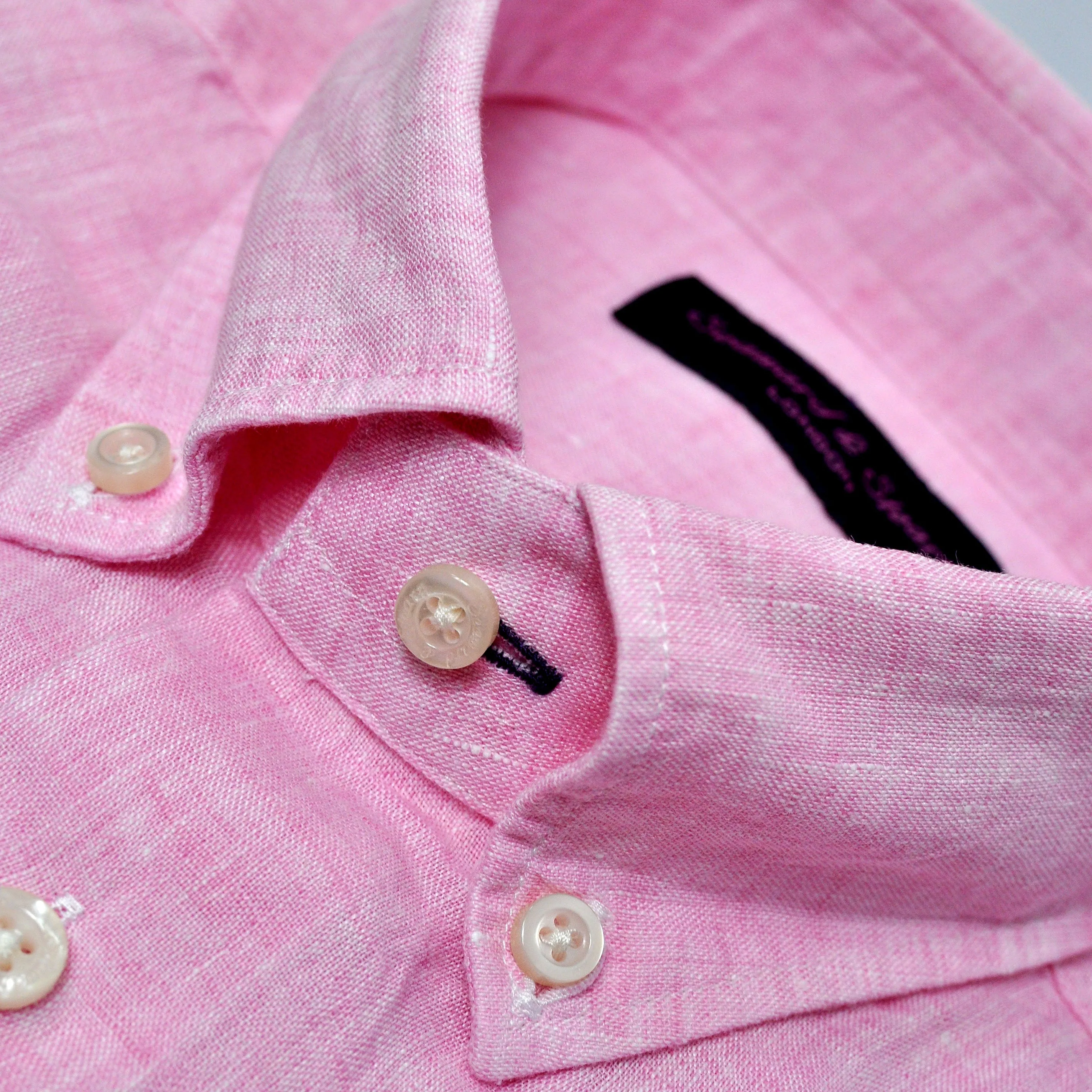 Linen Button Down Shirt in Pink