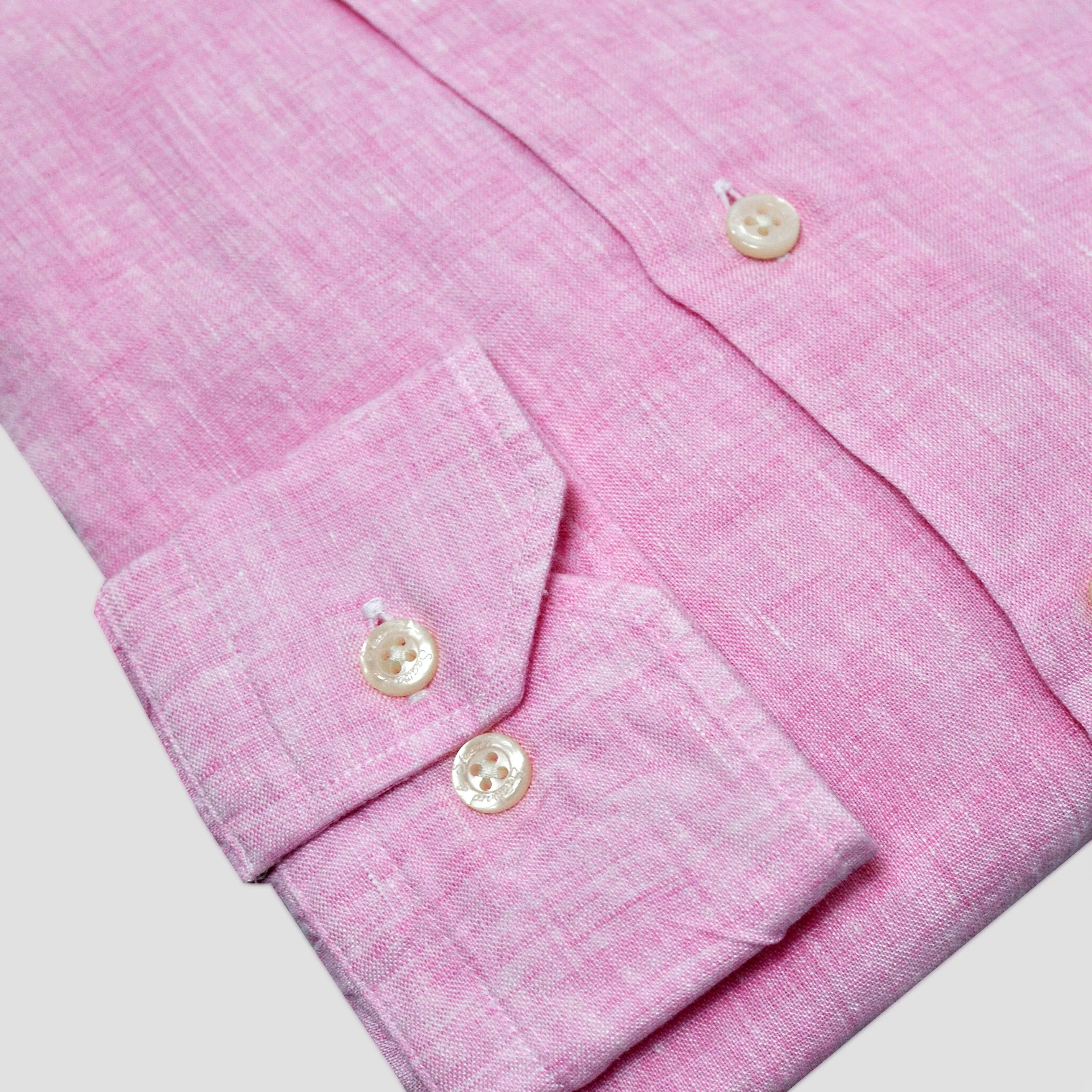 Linen Button Down Shirt in Pink