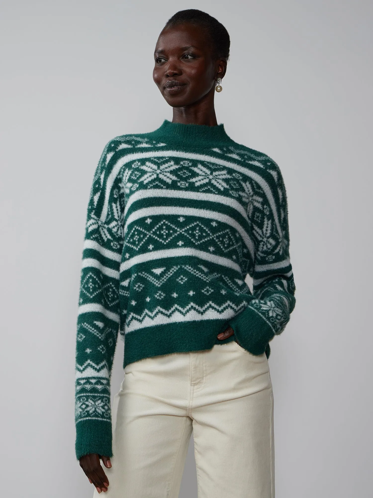 Long Sleeve Fair Isle Stripe Sweater