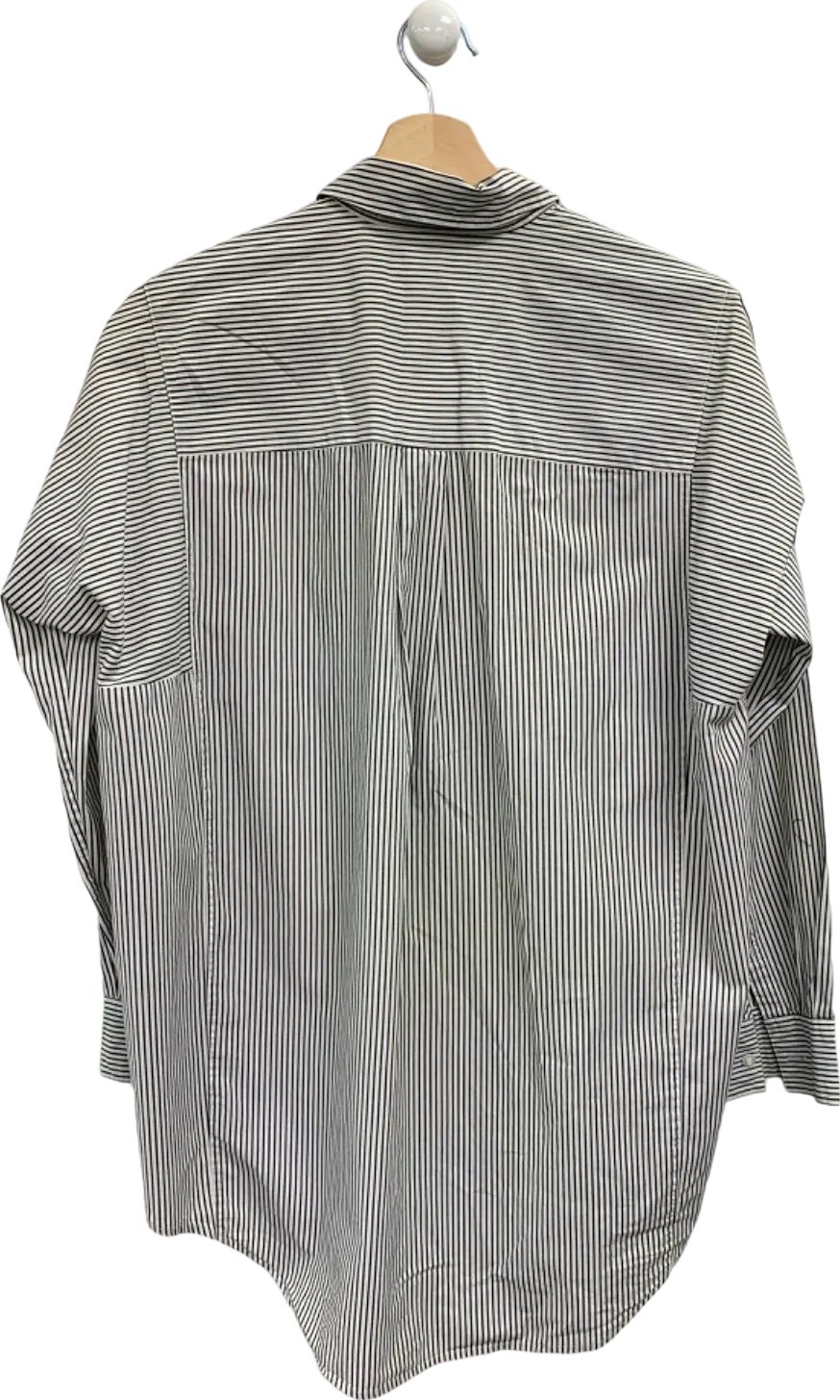 Madewell Black & White Striped Button-Up Shirt UK M