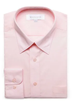 Marquis Men's Classic Fit Solid Dress Shirt - Pink