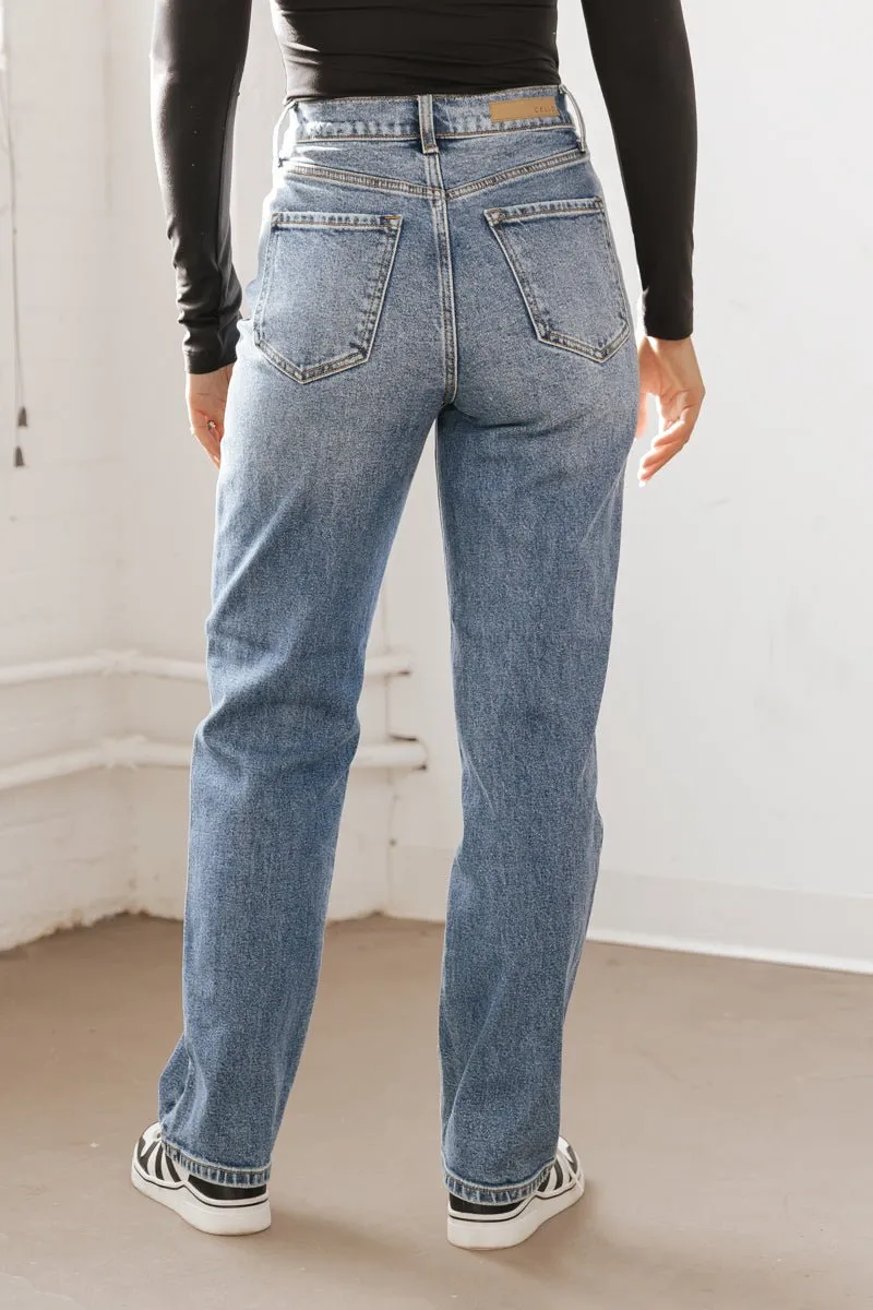 Medium Wash Super High Rise Dad Jeans - FINAL SALE