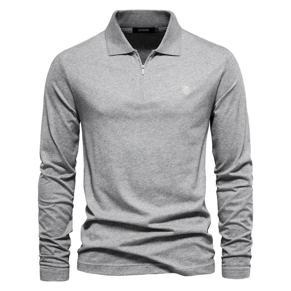 Men's Polo Zipper Long Sleeve Outdoor Shirts | PL212