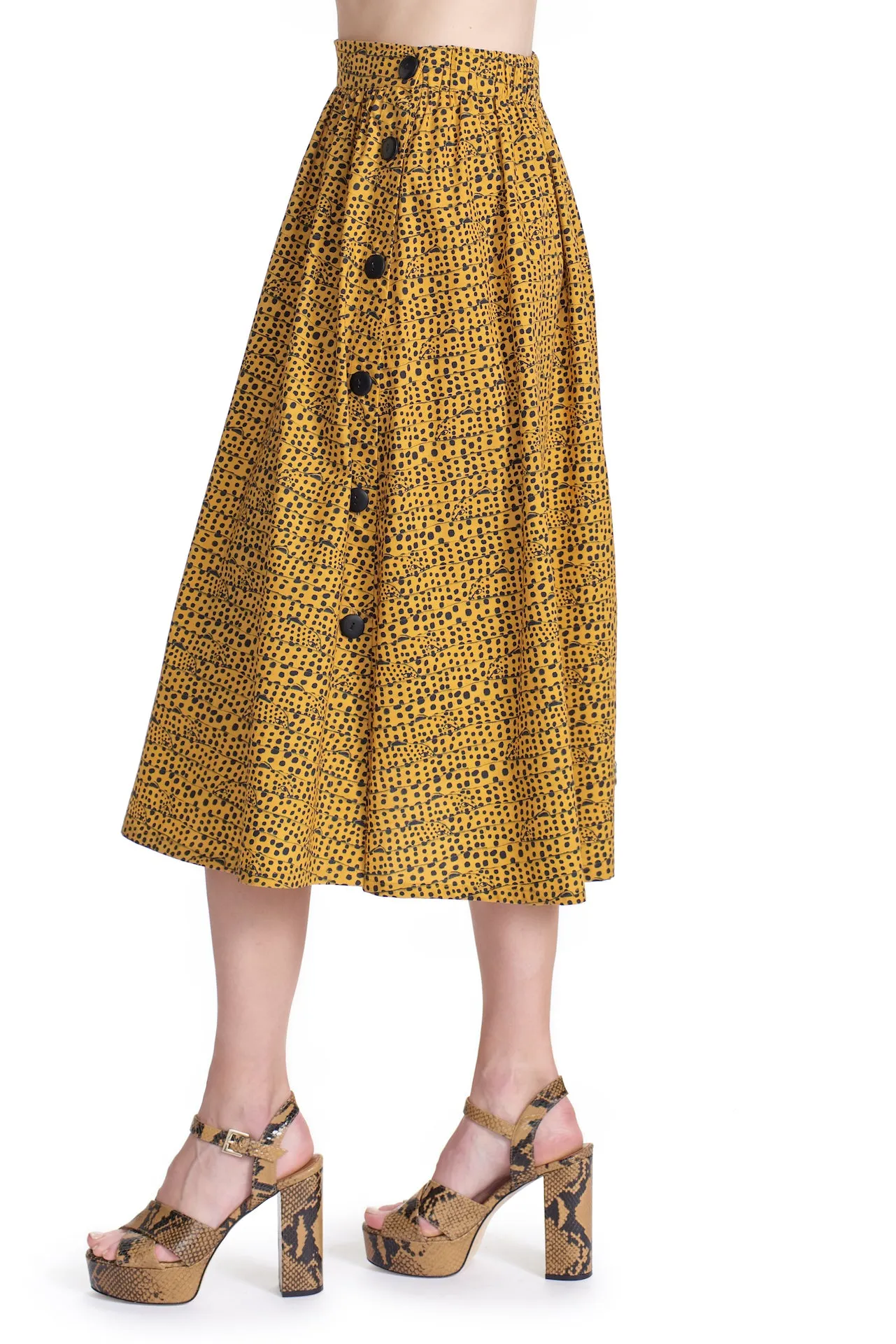 OLINDA MIDI SKIRT - Cozy Ocelot