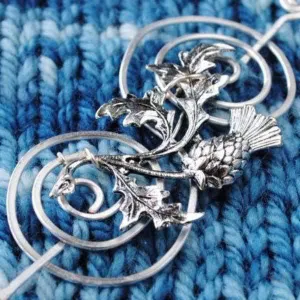 Outlander Inspired Shawl Pin with Scottish Thistle - Charmed Silver Fandoms