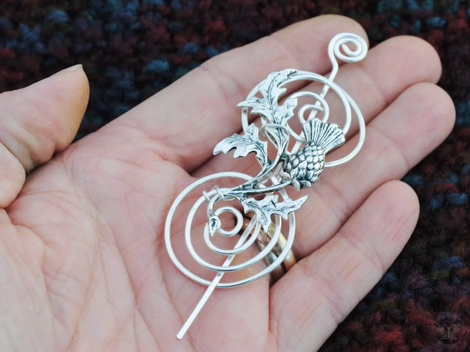 Outlander Inspired Shawl Pin with Scottish Thistle - Charmed Silver Fandoms