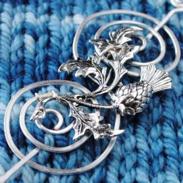 Outlander Inspired Shawl Pin with Scottish Thistle - Charmed Silver Fandoms