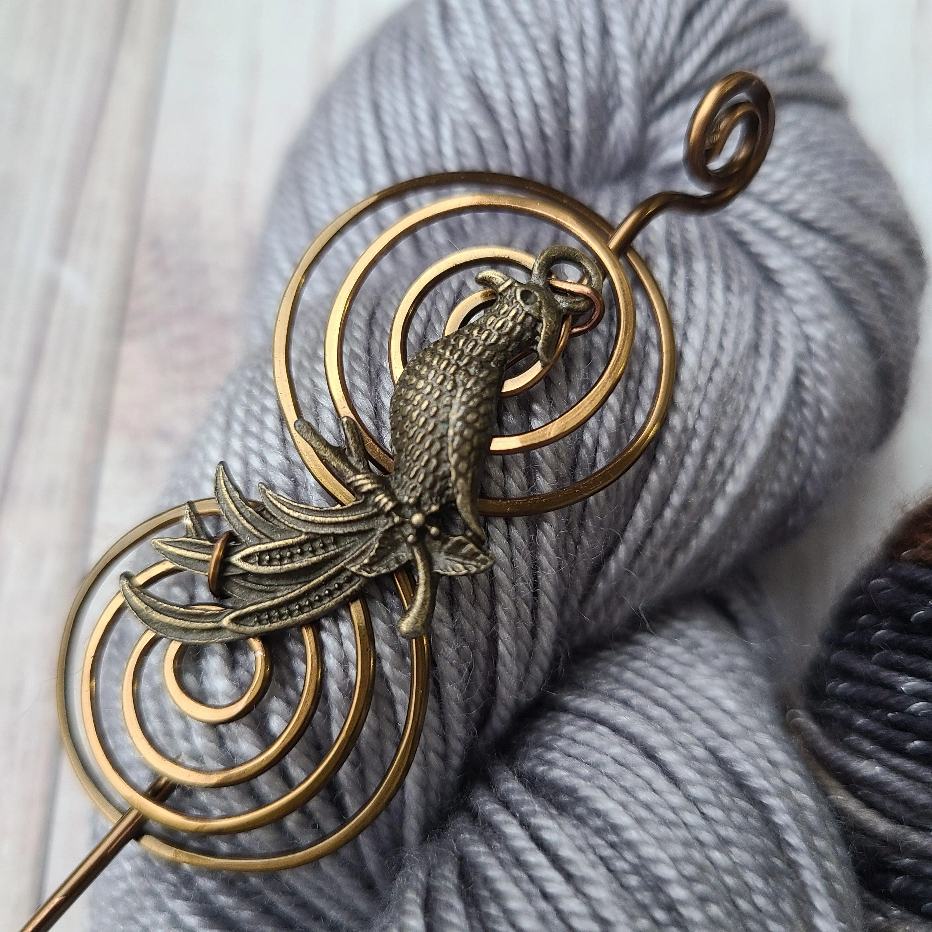 Phoenix Shawl Pin - Charmed Vintage Bronze