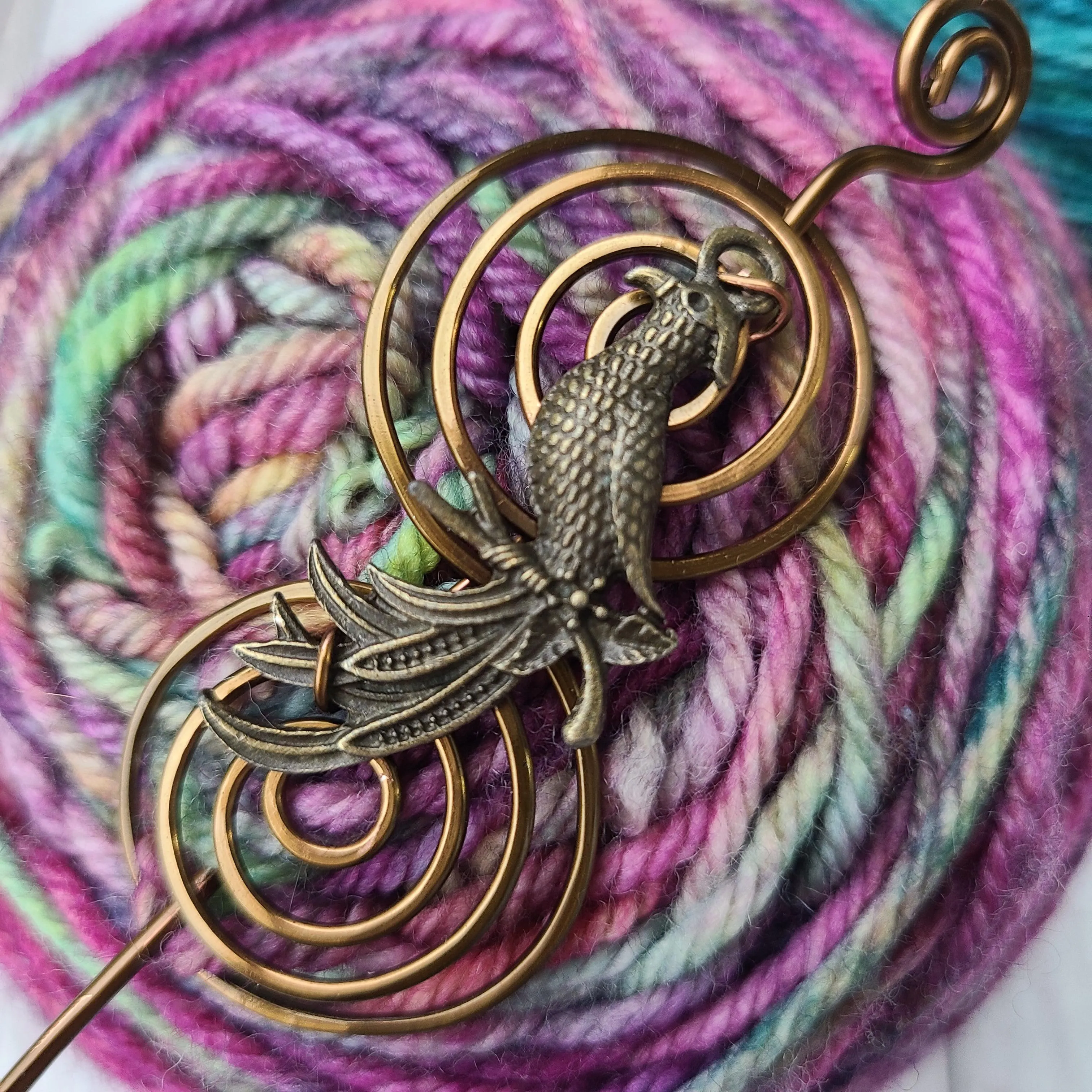 Phoenix Shawl Pin - Charmed Vintage Bronze