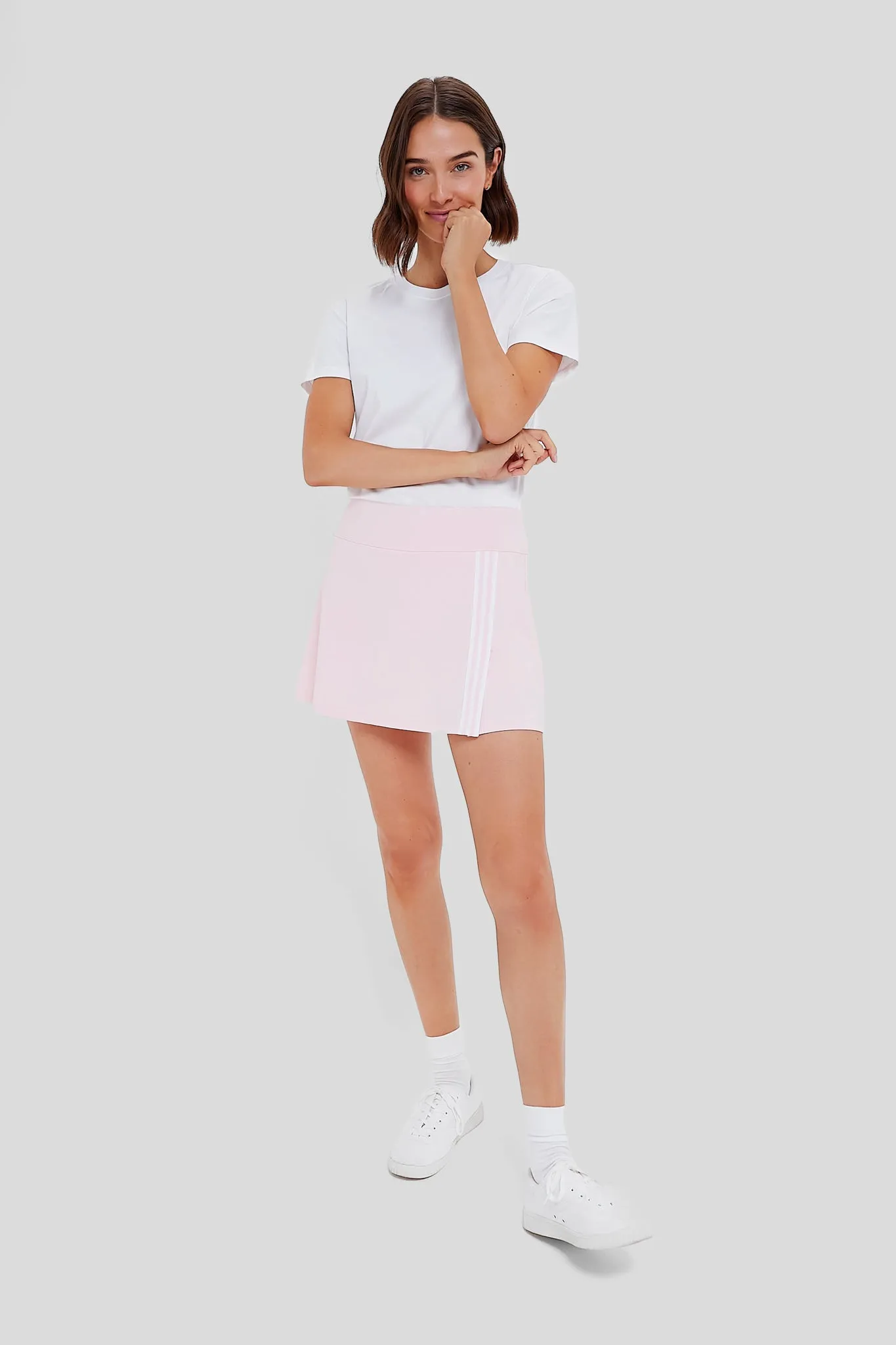 Pink Retro Stripe 14 Inch Court Tennis Skirt