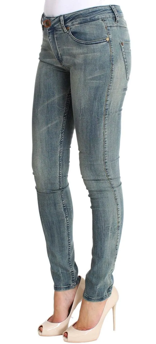 PLEIN SUD Chic Slim Skinny Blue Wash Denim