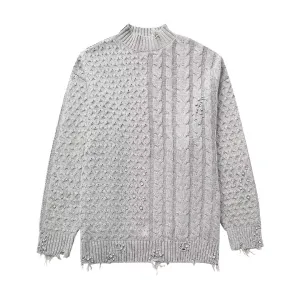 Pre Order:  Rhinestones Cable Knit Sweater