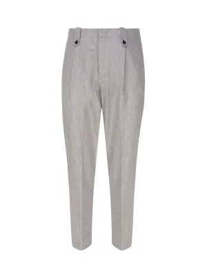 Retro Suspender Trousers in Melange and Grey