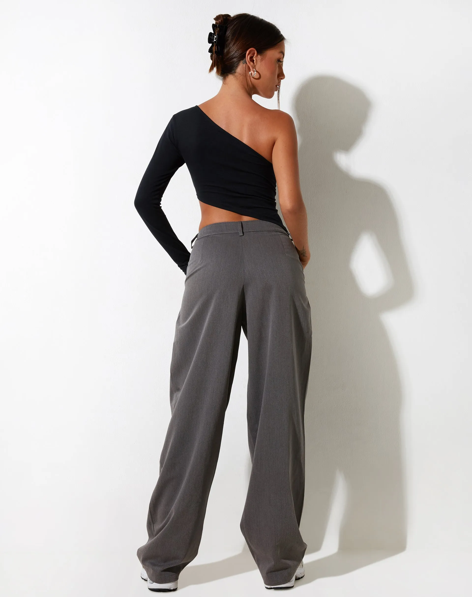 Sakaria Wide Leg Trouser in Tailoring Charcoal