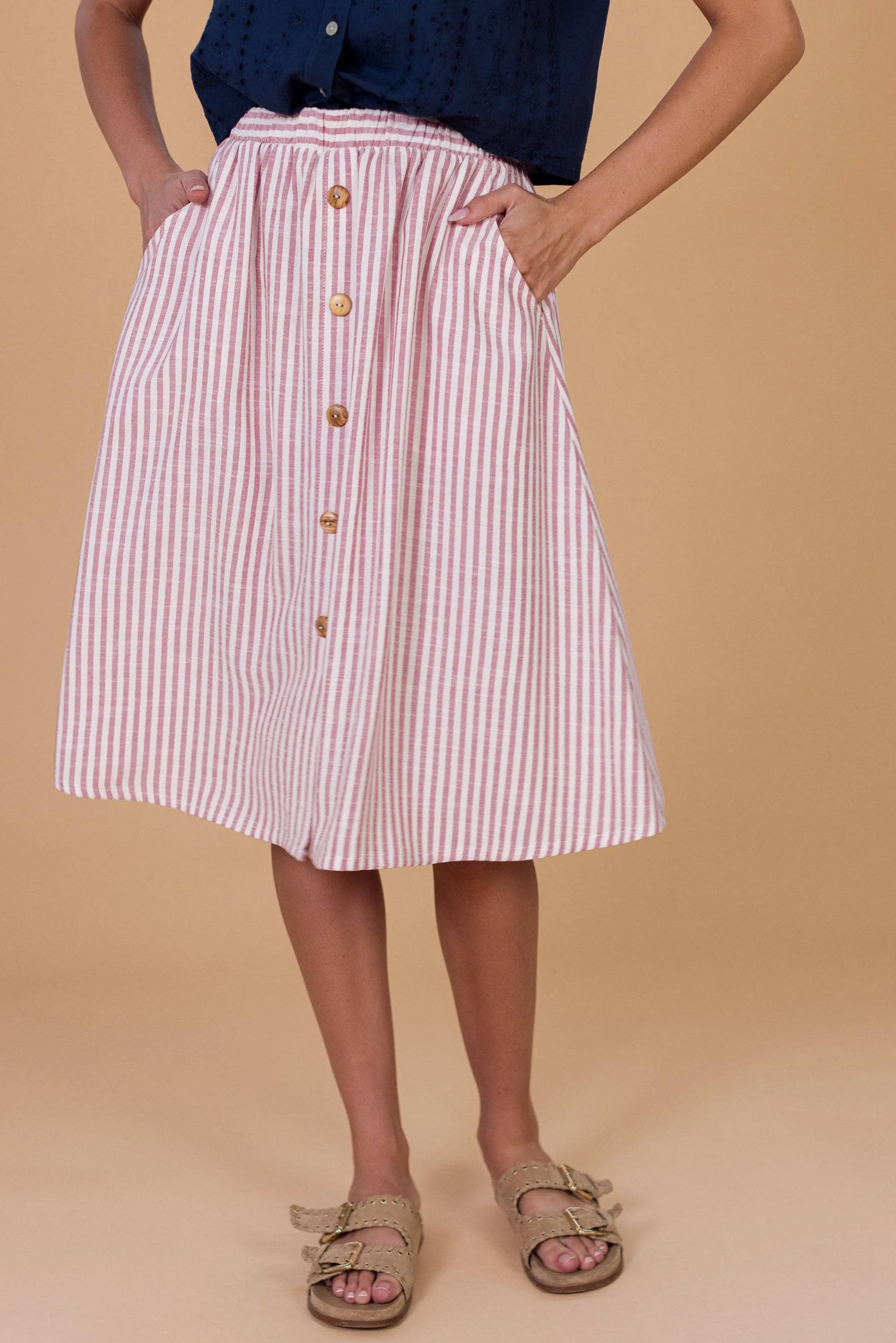 Skirt Marisa Raspberry Stripes