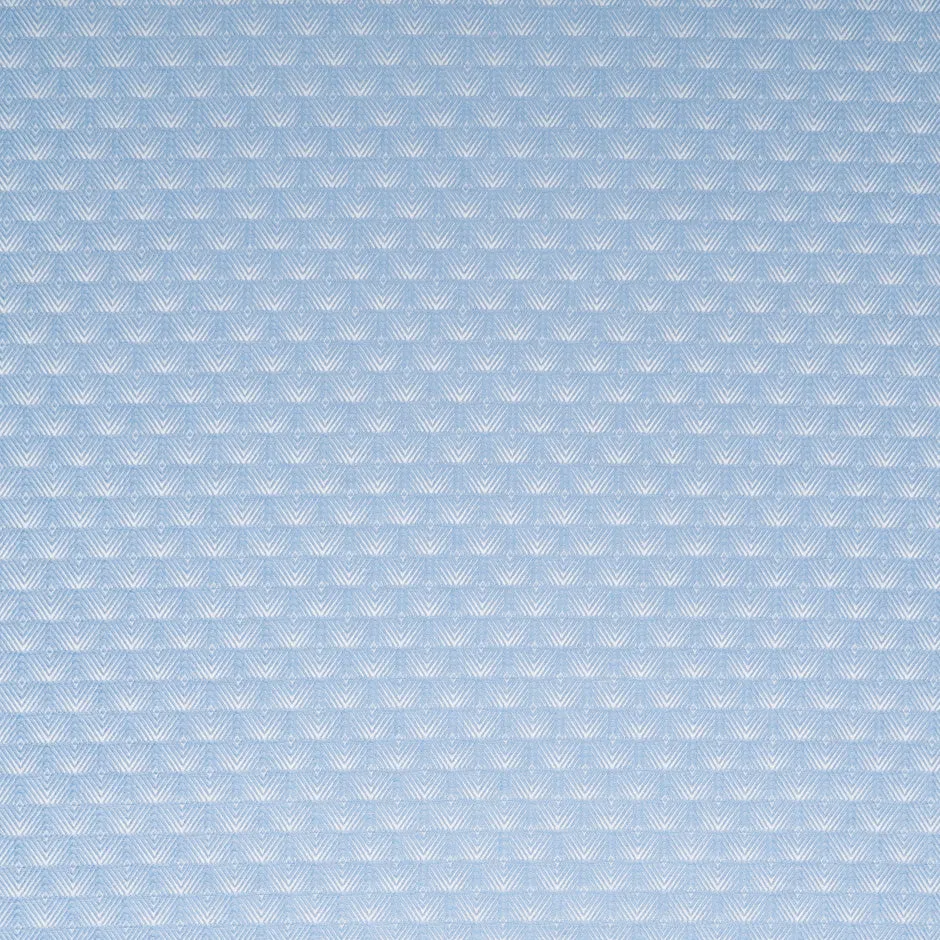 Soft Blue Geometric Jacquard Shirting Cotton