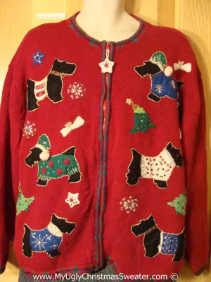 Super Sized Dog Themed Tacky Cheesy Holiday Sweater with Dogs Wearing Sweaters Sized Mens / Womens XXXL (f1173)