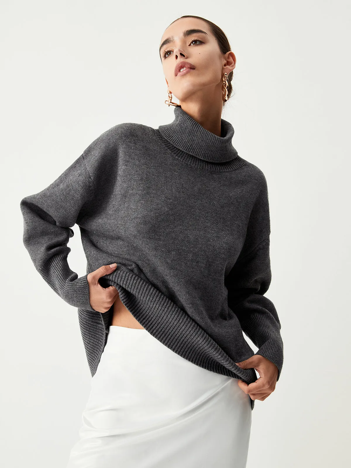 Turtleneck Charming Oversized Sweater