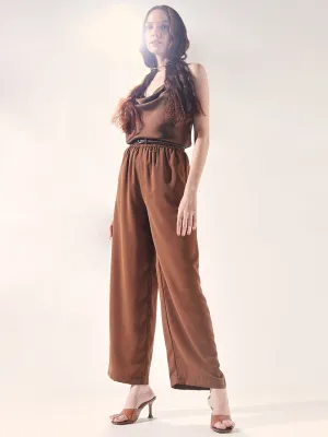 Wardrobe Brown Wide-Leg Fit Trousers