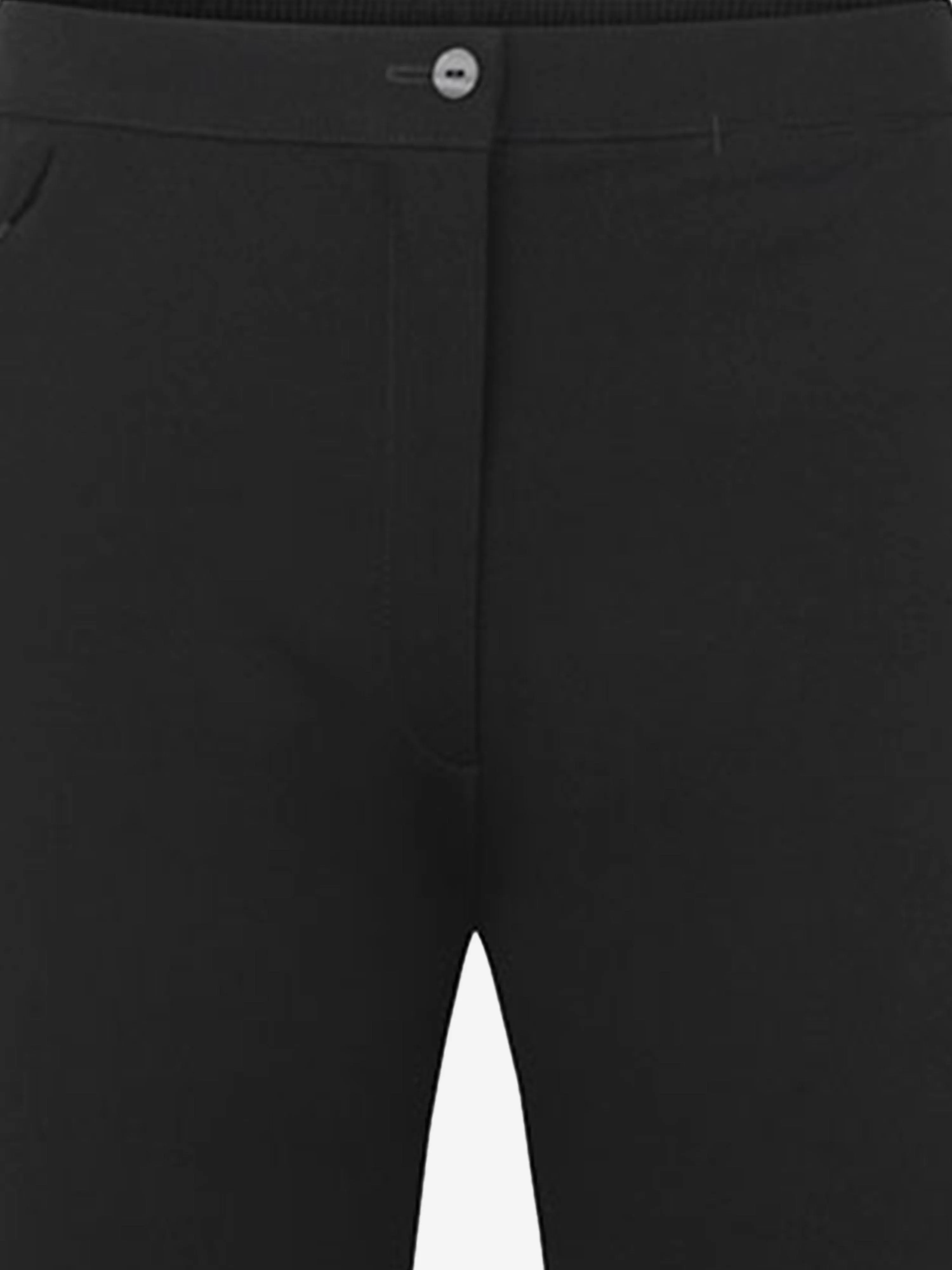 Zeco Girls School Slim Fit Trousers (Elastic Black) in Black